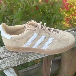 Adidas Tan Suede Sneakers with White Accents
